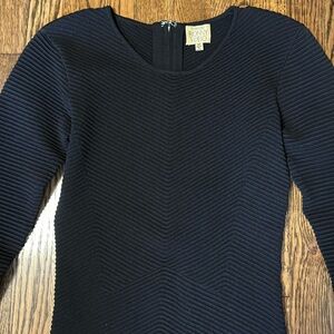 TORN BY RONNY KOBO LONG SLEEVE BLACK KNIT BANDAGE DRESS